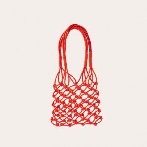 Little Liffner Knotted Mini Donna Tote Rosse | 4325-GEYPO