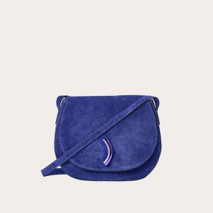 Little Liffner Maccheroni Suede Donna Borse Da Sella Blu Marino | 9175-CPVWK