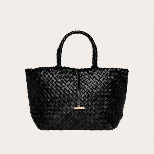 Little Liffner Midi Leather Basket Donna Tote Nere | 0394-AIDOK