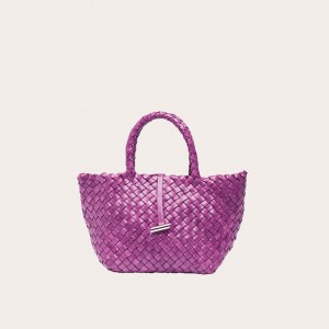 Little Liffner Mini Leather Basket Donna Tote Rosa | 8317-ETQBS