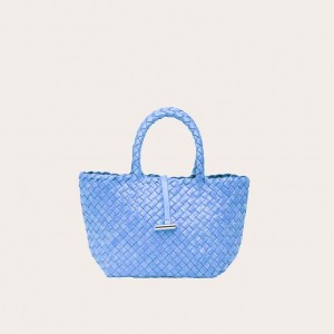 Little Liffner Mini Leather Basket Donna Tote Blu Chiaro | 4615-OVGAX