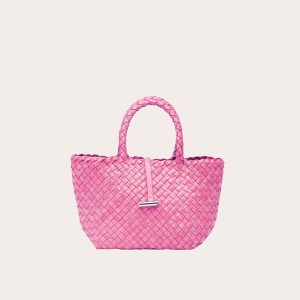 Little Liffner Mini Leather Basket Donna Tote Rosa | 4209-SQTJD