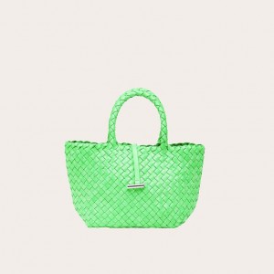 Little Liffner Mini Leather Basket Donna Tote Verdi Chiaro | 8350-CMVUF