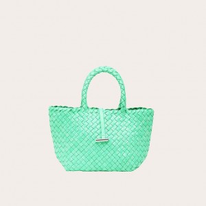 Little Liffner Mini Leather Basket Donna Tote Menta | 1308-ZFWBY