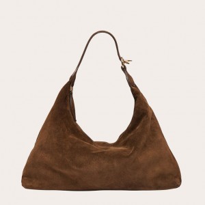 Little Liffner Pillow Suede Donna Borsa a Tracolla Marroni | 8075-PRIKT