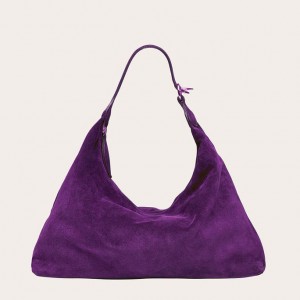 Little Liffner Pillow Suede Donna Borsa a Tracolla Viola | 6324-LECOM