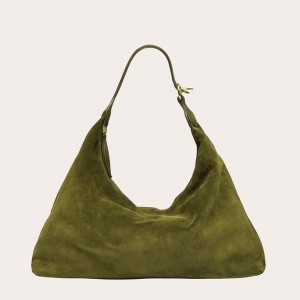 Little Liffner Pillow Suede Donna Borsa a Tracolla Verde Oliva | 9180-CMBPW