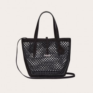 Little Liffner Sprout Mini Crochet Donna Tote Nere | 9860-KBSZG