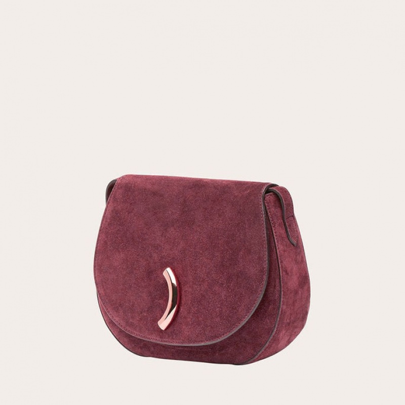 Little Liffner Maccheroni Suede Donna Borse Da Sella Rosse | 2659-BUVAJ