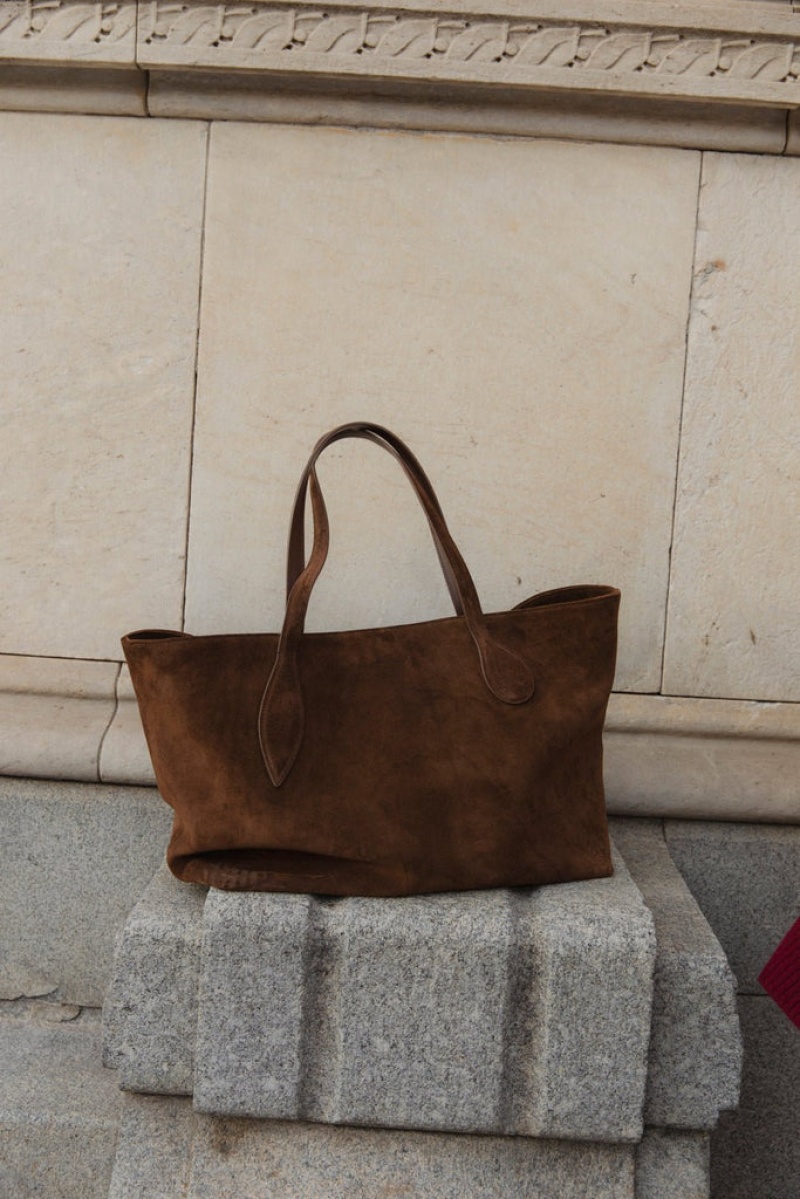 Little Liffner Mega Sprout Suede Donna Tote Marroni | 4207-NPSMX