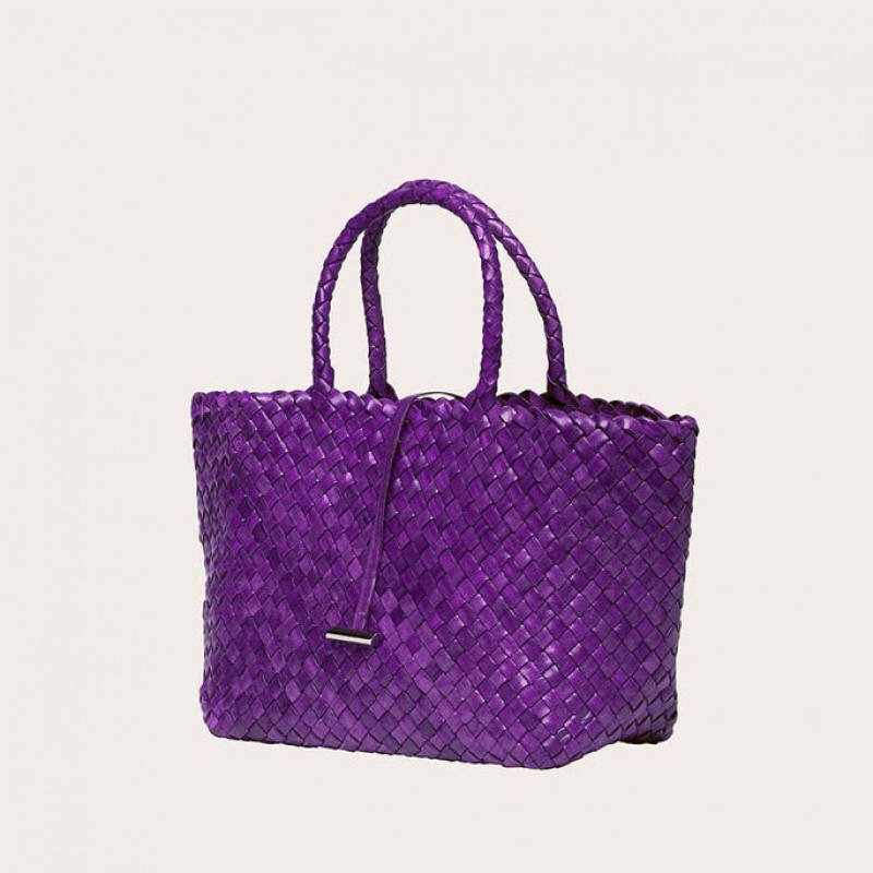 Little Liffner Midi Leather Basket Donna Tote Viola | 1589-WHMDI