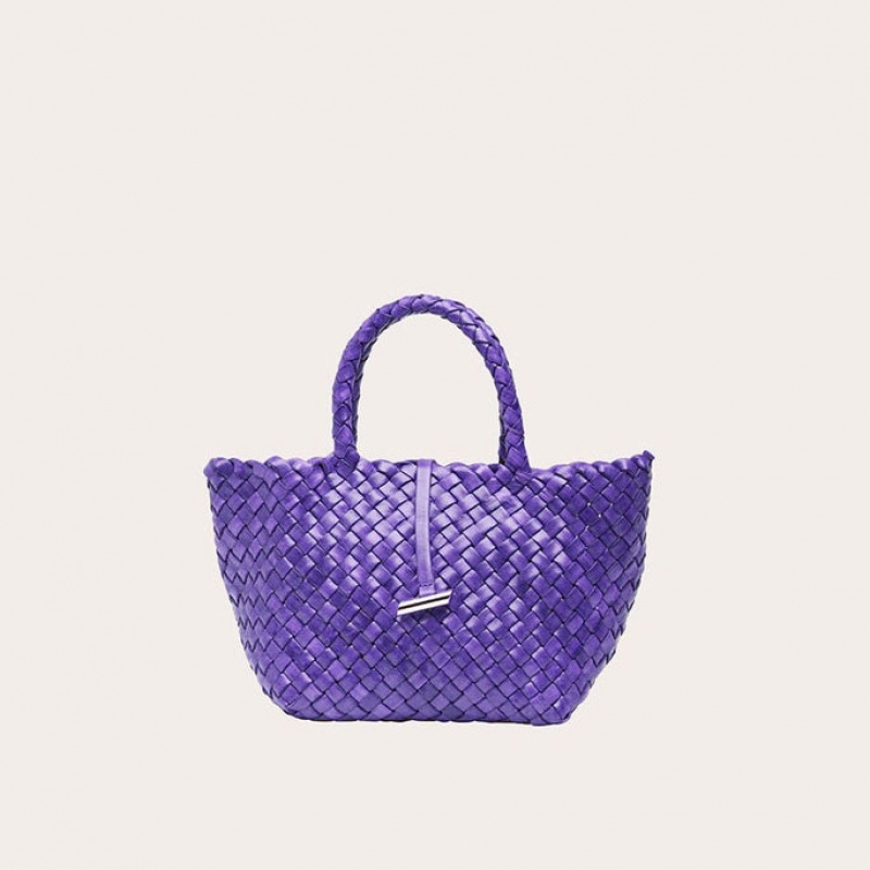 Little Liffner Mini Leather Basket Donna Tote Viola | 8507-VTIRA