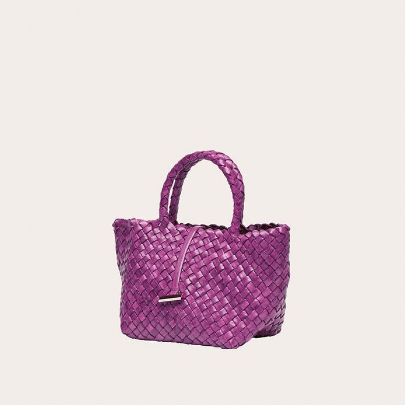 Little Liffner Mini Leather Basket Donna Tote Rosa | 8317-ETQBS