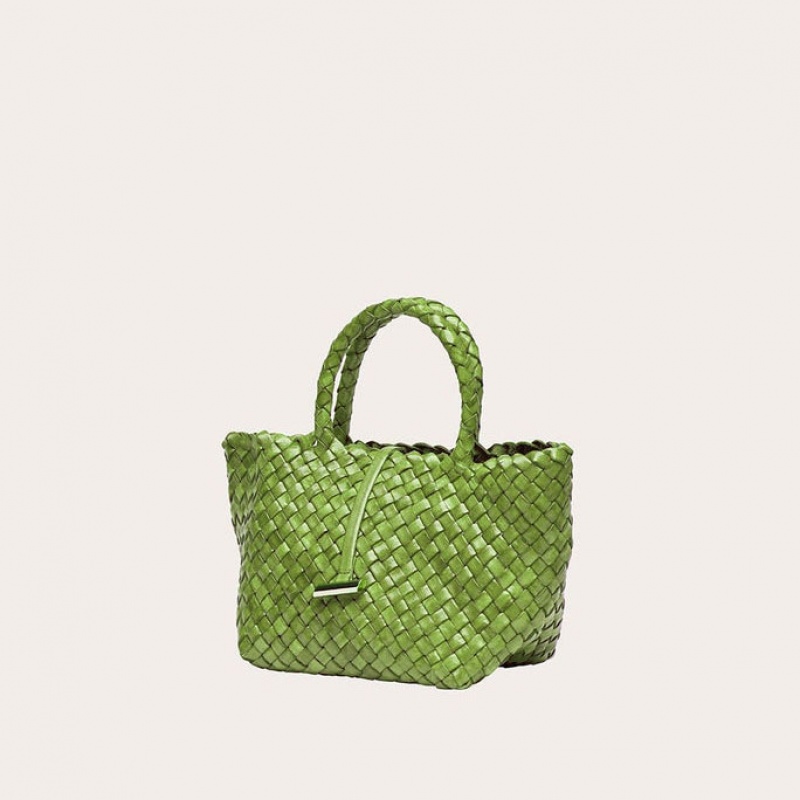 Little Liffner Mini Leather Basket Donna Tote Verdi | 3098-BJCQZ