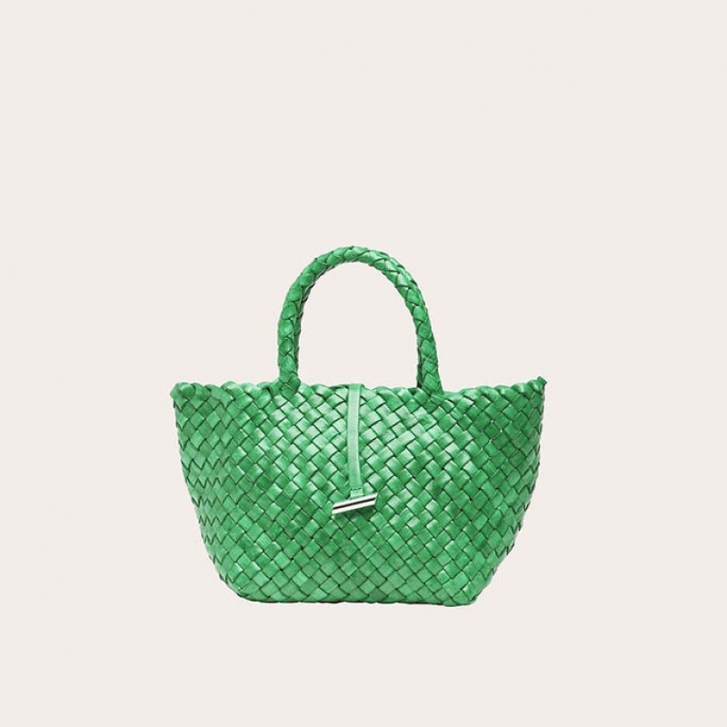 Little Liffner Mini Leather Basket Donna Tote Verdi | 9432-PYILT