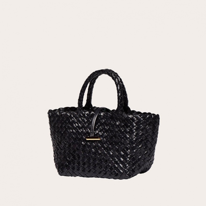 Little Liffner Mini Leather Basket Donna Tote Nere | 5287-WTAQU