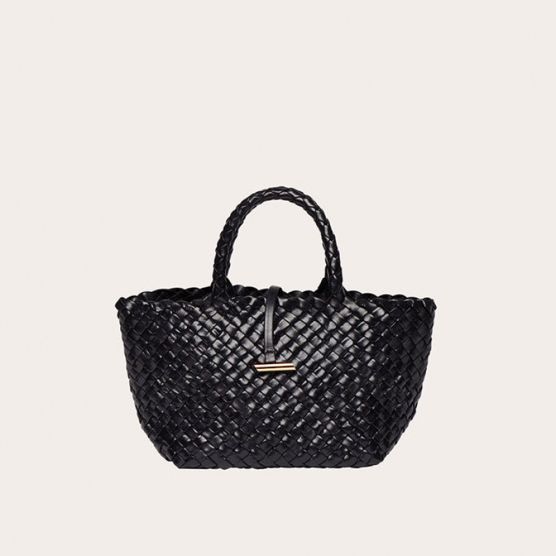 Little Liffner Mini Leather Basket Donna Tote Nere | 5287-WTAQU