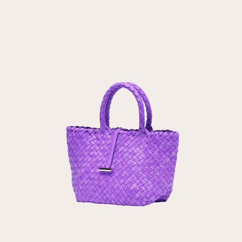 Little Liffner Mini Leather Basket Donna Tote Lavanda | 4587-FZCEI