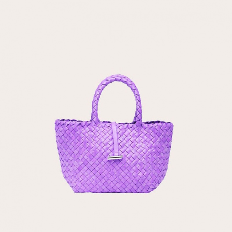 Little Liffner Mini Leather Basket Donna Tote Lavanda | 4587-FZCEI