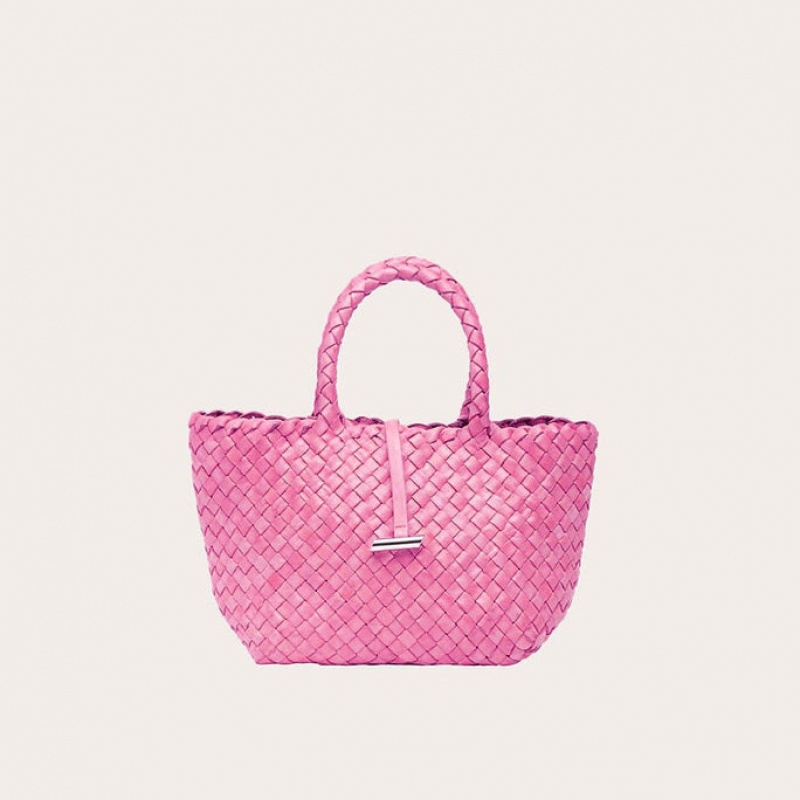 Little Liffner Mini Leather Basket Donna Tote Rosa | 4209-SQTJD