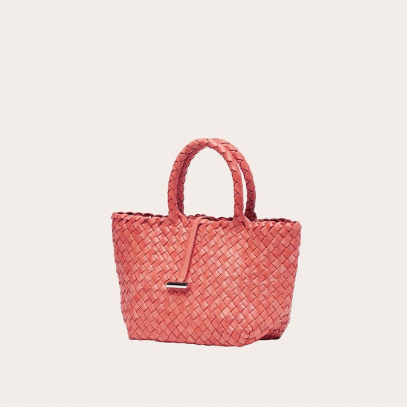 Little Liffner Mini Leather Basket Donna Tote Arancioni | 6549-UZHPY