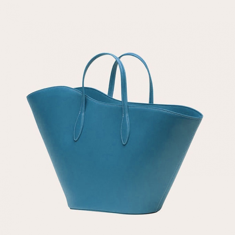 Little Liffner Open Tulip Medium Donna Tote Blu | 8719-JZBUO