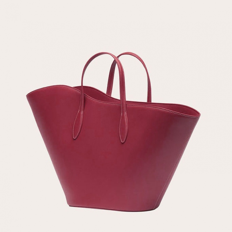 Little Liffner Open Tulip Medium Donna Tote Rosse | 3470-NBAIT