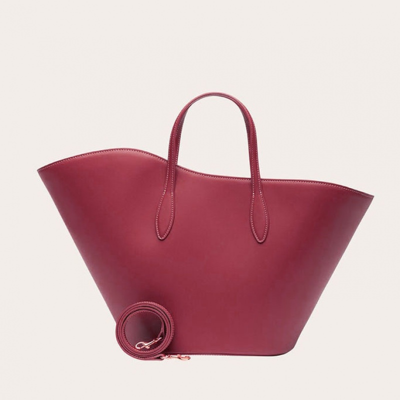 Little Liffner Open Tulip Medium Donna Tote Rosse | 3470-NBAIT