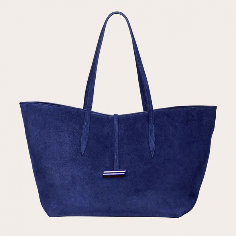 Little Liffner Penne Suede Donna Tote Blu Marino | 3871-LTYIM