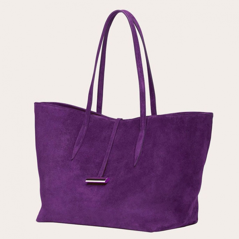 Little Liffner Penne Suede Donna Tote Viola | 6125-DNBVY