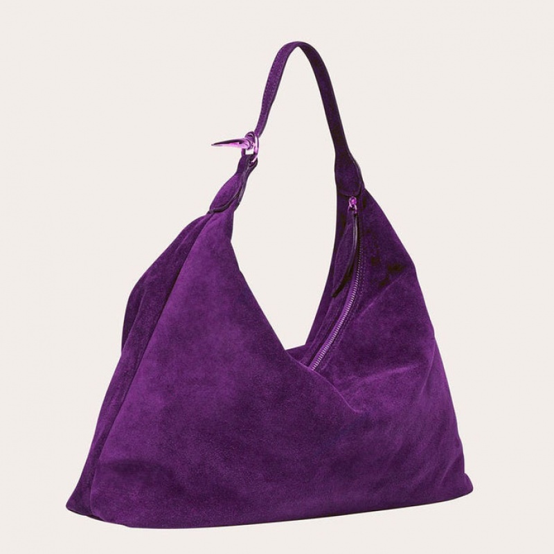 Little Liffner Pillow Suede Donna Borsa a Tracolla Viola | 6324-LECOM