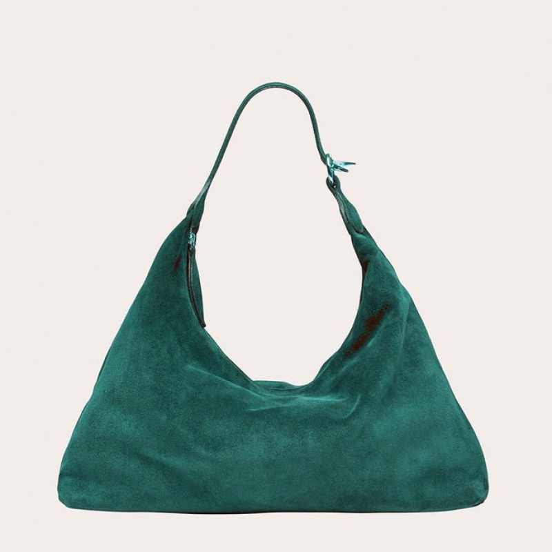 Little Liffner Pillow Suede Donna Borsa a Tracolla Verde Acqua | 7254-KSUQT