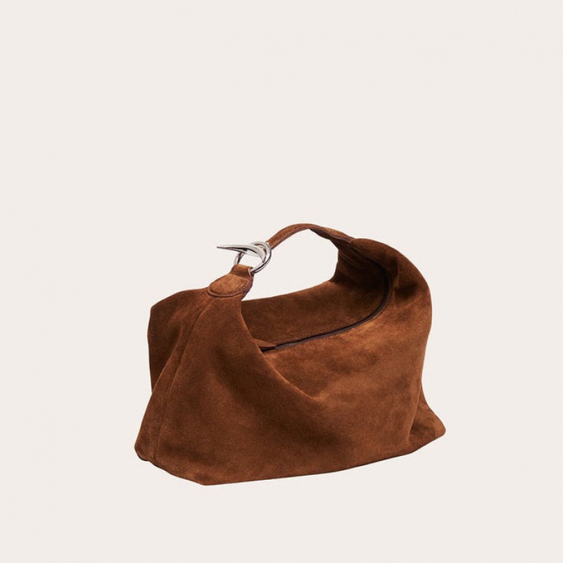 Little Liffner Pillow Suede Donna Borsa a Tracolla Marroni | 5149-GNTDP