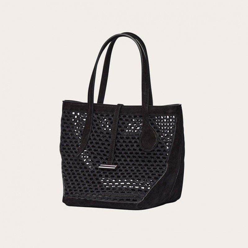 Little Liffner Sprout Mini Crochet Donna Tote Nere | 9860-KBSZG