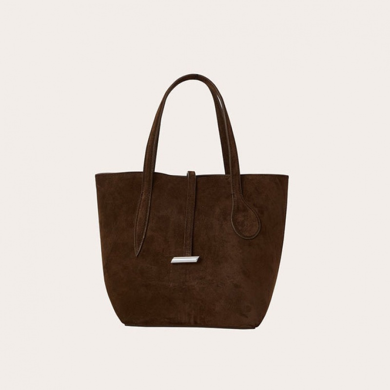 Little Liffner Sprout Mini Suede Donna Tote Marroni Scuro | 4825-RIUSA