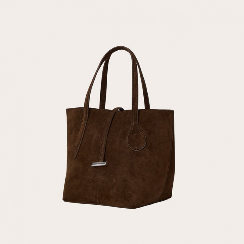 Little Liffner Sprout Mini Suede Donna Tote Marroni Scuro | 4825-RIUSA