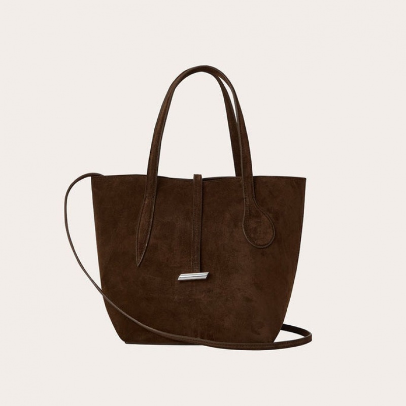 Little Liffner Sprout Mini Suede Donna Tote Marroni Scuro | 4825-RIUSA