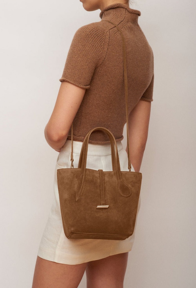 Little Liffner Sprout Mini Suede Donna Tote Marroni | 3782-YEZPH