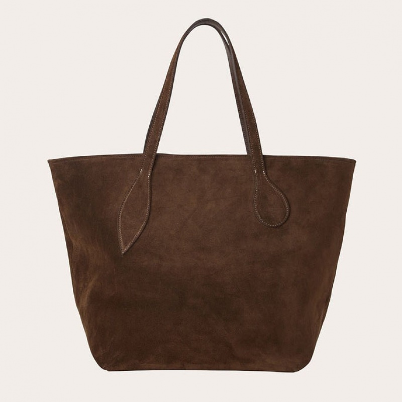 Little Liffner Sprout Suede Donna Tote Marroni Scuro | 0726-JXMTN