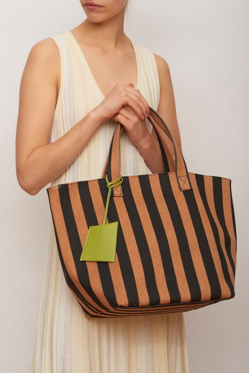 Little Liffner Stripe Donna Tote Beige | 6032-JKYBI